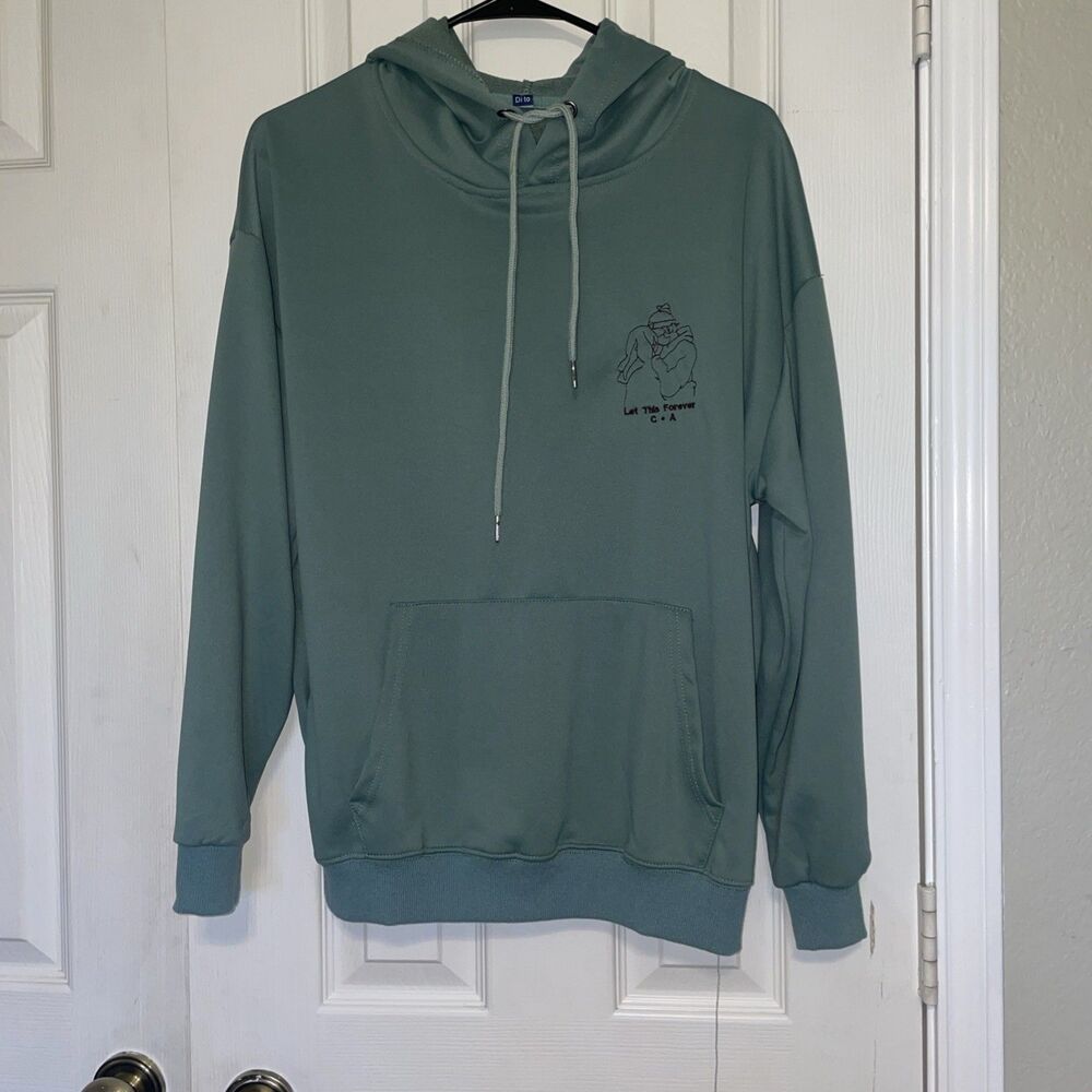Large Sage Green “Let This Forever, C+A” Relationship Hoodie